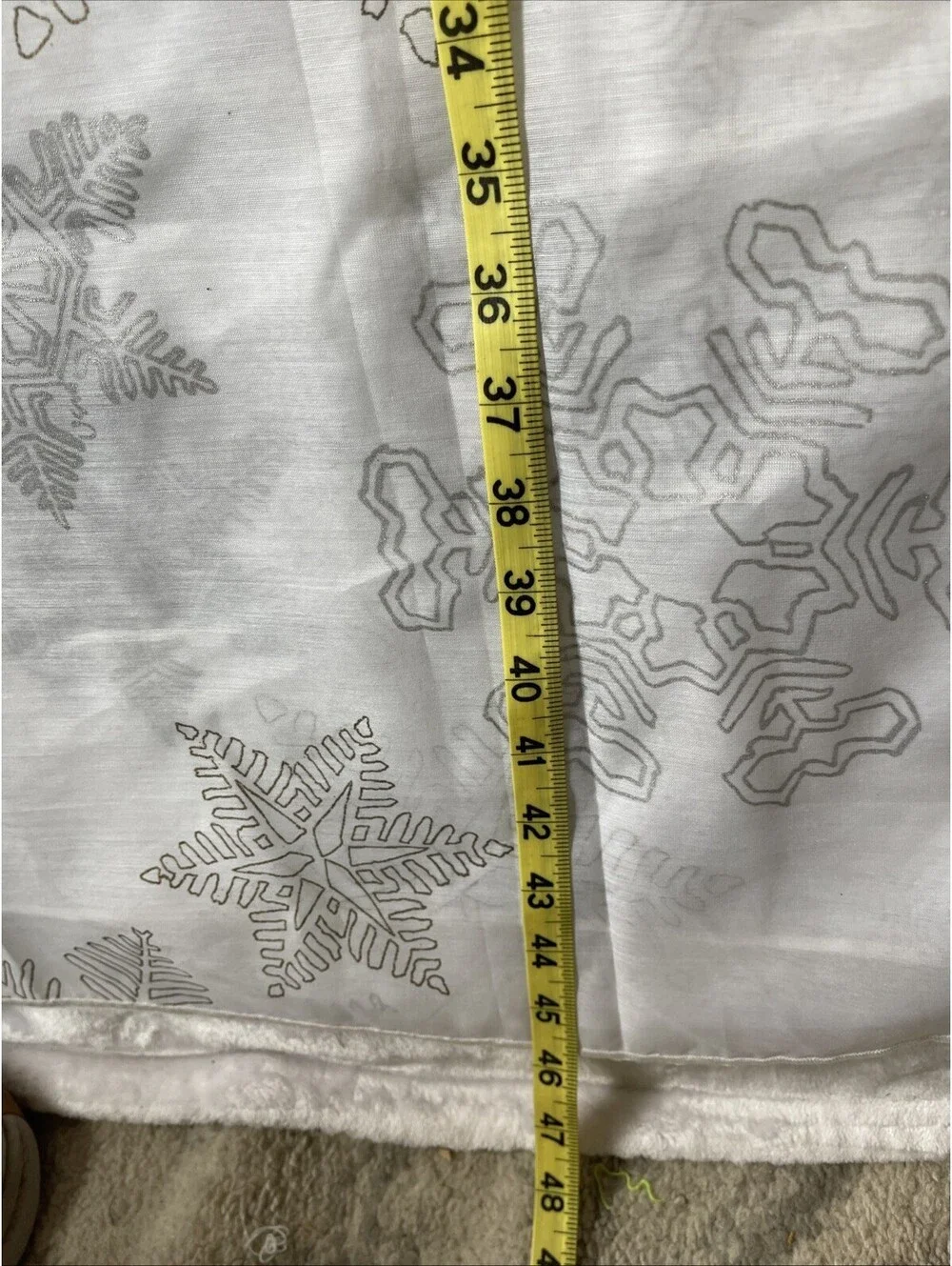 White Gold  Silver Sheer Snowflake Tablecloth 60 X 90